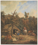hendrik-abraham-klinkhamer-1820-shepherd-shepherd-and-livestock-resting-for-a-run-stable-art-print-fine-art-reproduction-wall-art-id-amvyy83f7