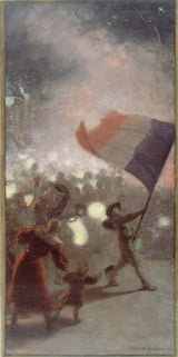 伊波利特·多米尼克·貝爾托 1895 年巴黎市政廳藝術印刷品美術複製品牆藝術草圖