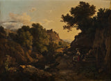 karoly-marko-1836-italiensk-bjergscene-kvinde-ved-et-fontæne-kunsttryk-fine-art-reproduction-wall-art-id-amyk7owb7