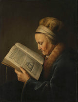gerard-dou-1631-stara-zena-cita-umelectvo-vytlac-fine-umelectvo-reprodukcia-stena-umenie-id-amyx30r4c