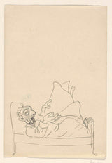 leo-gestel-1891-karikatyr-av-leo-gestel-på-sin-sjuksäng-konsttryck-fin-konst-reproduktion-väggkonst-id-an1biyc5h