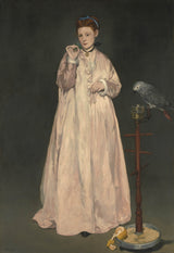 愛德華·馬奈-1866-1866 年年輕女士-藝術印刷品-精美藝術-複製品-牆藝術-id-an218j37p