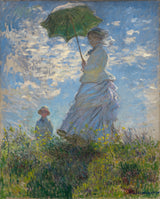 Claude Monet--1875-nő-egy-napernyő-madame-Monet-and-her-fia-art-print-fine-art-reprodukció fal-art-id-an413qv3j