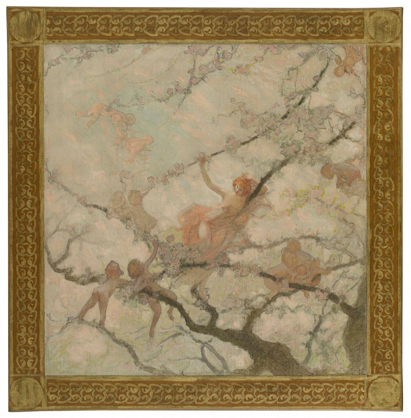 dit-georges-picard-georges-picard-1929-sketch-for-the-town-hall-of-the-15th-woman-and-children-in-branches-art-print-fine-art-reproduction-wall-art