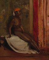 henri-regnault-1860-siedząca-afrykańska kobieta-druk-sztuka-reprodukcja-dzieł sztuki-sztuka-ścienna-id-an4jtb6ld
