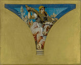 弗朗索瓦·埃米尔·埃尔曼-1891-巴黎市政厅村厅草图-勒贝里艺术印刷品美术复制品墙艺术