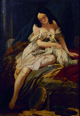 цхарлес-дебарон-стеубен-цхарлес-де-1839-скица-за-слику-ла-есмералда-и-ње-коза-уметност-принт-ликовна-репродукција-зидна-уметност