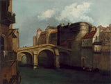 匿名-1655-le-petit-chatelet-and-the-petit-pont-1660-當前-第四和第五區-藝術印刷-精美藝術-複製-牆壁藝術