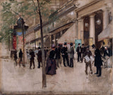 jean-beraud-1885-die-boulevard-montmartre-by-die-verskeidenheid-teater-die-middag-kunsdruk-fynkuns-reproduksie-muurkuns