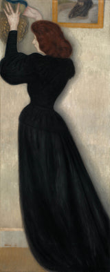 jozseph-rippl-ronai-1894-smukła-kobieta-z-wazonem-drukiem-reprodukcja-dzieł sztuki-sztuka-ścienna-id-an6jjrucs