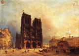 domenico-ferri-1835-view-of-the-front-of-notre-dame-circa-1835-art-print-fine-art-reproduction-wall-art