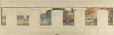 jean-constant-pape-1905-schets-voor-het-stadhuis-van-fresnes-landelijk-landschap-in-zomer-en-rivier-kunst-print-fine-art-reproductie-muurkunst