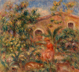 皮埃爾·奧古斯特·雷諾阿-1917-風景與女人和狗-女人和狗在風景藝術印刷品美術複製品牆藝術 ID-an8f2tl9l