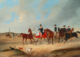 sierpień-von-rentzell-1833-reiterkavalkade-z-psami-artystyka-reprodukcja-sztuki-sztuki-ściennej-id-an95fnanc