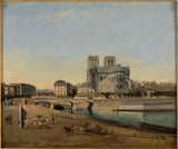 emile-harrouart-1860-de-apsis-van-notre-dame-gezien-van-de-quai-de-la-tournelle-art-print-fine-art-reproductie-wall-art