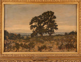 亨利·约瑟夫·哈皮涅斯1887年，森林树木的两边艺术印刷精美的艺术复制品墙艺术