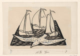 leo-gestel-1891-tri-jadrnice-in-galeb-umetniški-tisk-likovna-reprodukcija-stenske-art-id-ancly4s6b