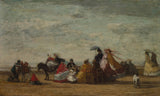 Eugene-Boudin-1867-beach-scene-art-print-fine-art-reprodukčnej-wall-art-id-and6irtey