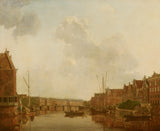 gerrit-toorenburgh-widok-na-rzekę-amstel-w-amsterdamie-druk-reprodukcja-dzieł sztuki-sztuka-ścienna-id-anel4z7h1