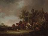 isaac-van-ostade-1643-reizigers-halting-bij-een-herberg-art-print-fine-art-reproductie-muurkunst-id-anewzxw23