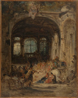 felix-ziem-1847-在那不勒斯的艺术宫聚会上打印精美的艺术复制品墙壁艺术