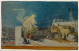 jean-lecomte-du-nouy-1904-skiss-för-den-orientaliska-drömkonsten-tryck-fin-konst-reproduktion-väggkonst-id-anf9p7744