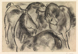 leo-gestel-1891-skiss-av-tre-hästar-konsttryck-finkonst-reproduktion-väggkonst-id-anfqs1g1r