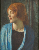 罗伯特·贝尔1905年，贾恩在蓝色和绿色的艺术印刷精美的艺术复制品墙艺术ID anfxcyu7o