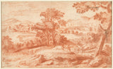 adam-perelle-1650-träd-och-kull-rikt-landskap-med-vandrare-konsttryck-finkonst-reproduktion-väggkonst-id-angtuoa7z