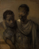 倫勃朗-範-里金-1661-兩個非洲男子藝術印刷美術複製品牆藝術 id-anirclfnw