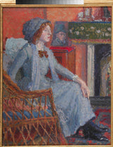 spencer-gore-1911-the-artists-wife-mornington-crescent-art-print-fine-art-reproductie-wall-art-id-anjkah95r