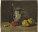 jules-dupre-1862-stilleben-med-en-grå-mugge-kunsttrykk-fin-kunst-reproduksjon-veggkunst-id-anmvp82ld
