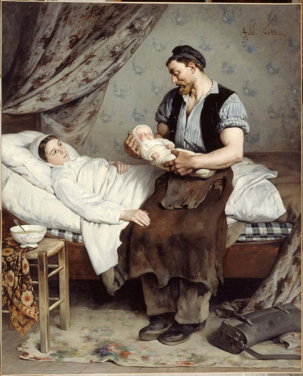 andre-gill-1881-the-newborn-art-print-fine-art-reproduction-wall-art