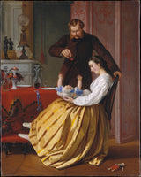 Lilly-martin-Spencer-1851-beszélgetés darab-art-print-fine-art-reprodukció fal-art-id-anottyehm