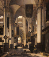 伊曼紐爾·德維特-1660-新教哥德式教堂內部，帶有來自藝術印刷美術複製品牆藝術 id-anqko8vu5 的圖案