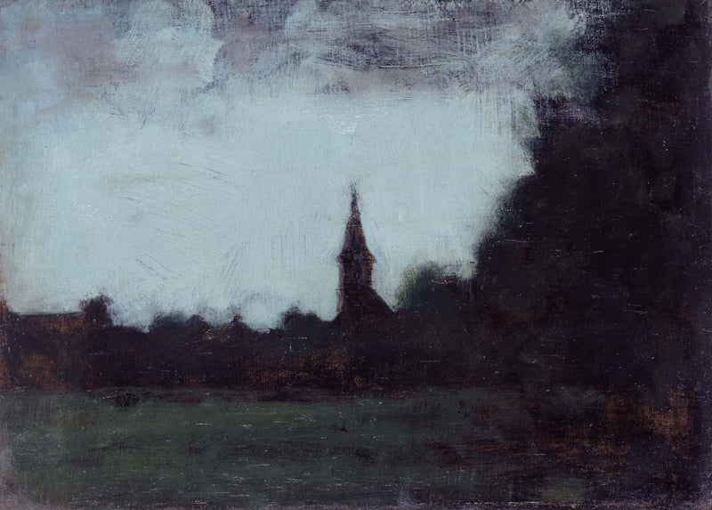 jean-jacques-henner-1890-landscape-of-alsace-the-bell-tower-of-bernwiller-art-print-fine-art-reproduction-wall-art