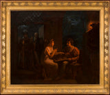 吉洛圣埃夫尔 1822 年米兰达与费迪南德进行国际象棋比赛，她指责开玩笑地作弊艺术印刷精美艺术复制品墙艺术