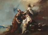 francesco-guardi-1750-이삭-토비아스의 희생과-천사-천사들-아브라함에게 나타나다-아브라함-환영-세 천사-페인팅-시리즈-아트-프린트- 미술-복제-벽-예술-id-anux0gwd3