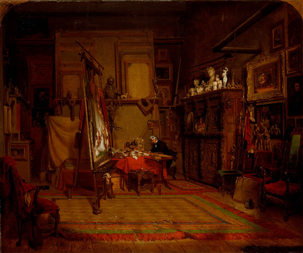 john-ferguson-weir-1864-an-artists-studio-art-print-fine-art-reproduction-wall-art-id-anvea9lyn