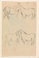 leo-gestel-1891-skice-sheet-Studies-of-zirgi-art-print-tēlotājmāksla-reprodukcija-wall-art-id-anvpg6ylz