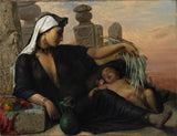elisabeth-jerichau-baumann-1872-埃及法拉妇女与她的孩子的艺术印刷精美的艺术复制品墙艺术id-anvvj3611