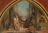 ויקטור לואיס-מוטז -1852-סקיצה-לכנסיית-סנט-סוורין-הילדות-של-סנט-פרנסיס-סנט-פרנסיס-מטיף-הכופרים-של-שבלייז-הדפסת אמנות- אמנות-רבייה-אמנות-קיר