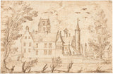 desconocido-1600-moated-castle-art-print-fine-art-reproducción-wall-art-id-anwzhjd67