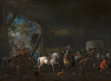 philips-wouwerman-1670-a-chegada-ao-estábulo-impressão-de-arte-reprodução-de-finas-artes-arte-de-parede-id-anxztoo6x
