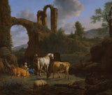 adriaen-van-de-velde-1664-pastierska-krajina-s-ruinami-umelecká-tlač-výtvarná-umelecká reprodukcia-stenové-umenie-id-anz0if7tz