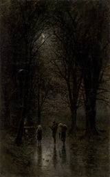 拉迪斯拉夫mednyanszky穿过树林的夜行者在一种交叉的艺术印刷精美的艺术复制品墙上的艺术id anzhr04od