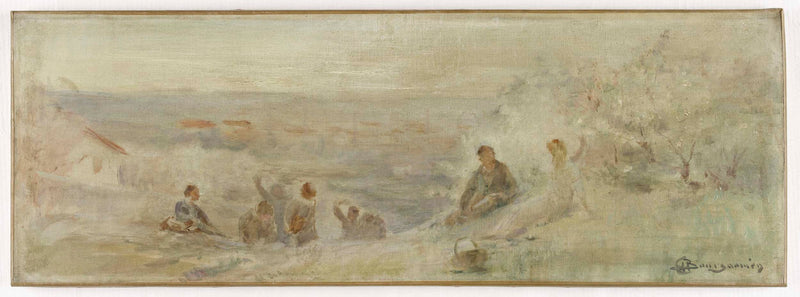 claude-charles-bourgonnier-1892-sketch-for-the-town-of-montreuil-sous-bois-landscape-rest-under-trees-art-print-fine-art-reproduction-wall-art