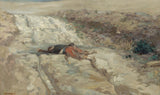 guillaume-regamey-1870-scene-of-the-1870-war-dead-soldier-on-a-battlefield-art-print-fine-art-playback-wall-art