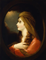 Bejamin West，1890年，一位女士艺术肖像，打印精美艺术复制品，墙，艺术，id，ao2cvmx6q
