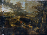 ignaz-flurer-1742-krajobraz-z-zamkiem-stattenberg-druk-sztuka-reprodukcja-dzieł sztuki-sztuka-ścienna-id-ao36xfb25